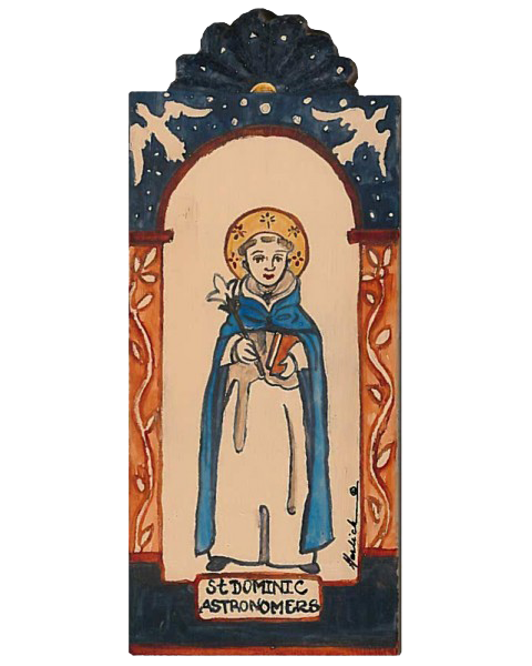 #120 St. Dominic – Patron of Astronomers – Lynn Garlick Retablos